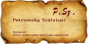 Petrovszky Szalviusz névjegykártya